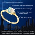 thumbnail image 2 of Gem Stone King 10K Yellow Gold Diamond Accent Engagement Ring 0.35 Ct White Simulated Opal, 2 of 4