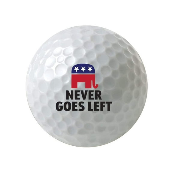 Humanity Source Republican Never Goes Left 3-Pack Printed White Golf Balls