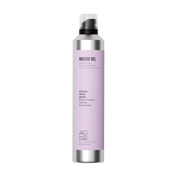 AG Care Curl Retention Hair Mousse Gel with Rice Protein Amino Acids | Extra Firm Styling Mousse for Curly Hair, 10 Fl Oz