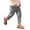 Gray, variant on Kids Linen Cropped Pants Elastic Waist Breathable Thin Ankle Trousers, Summer Casual Bottoms Black 170
