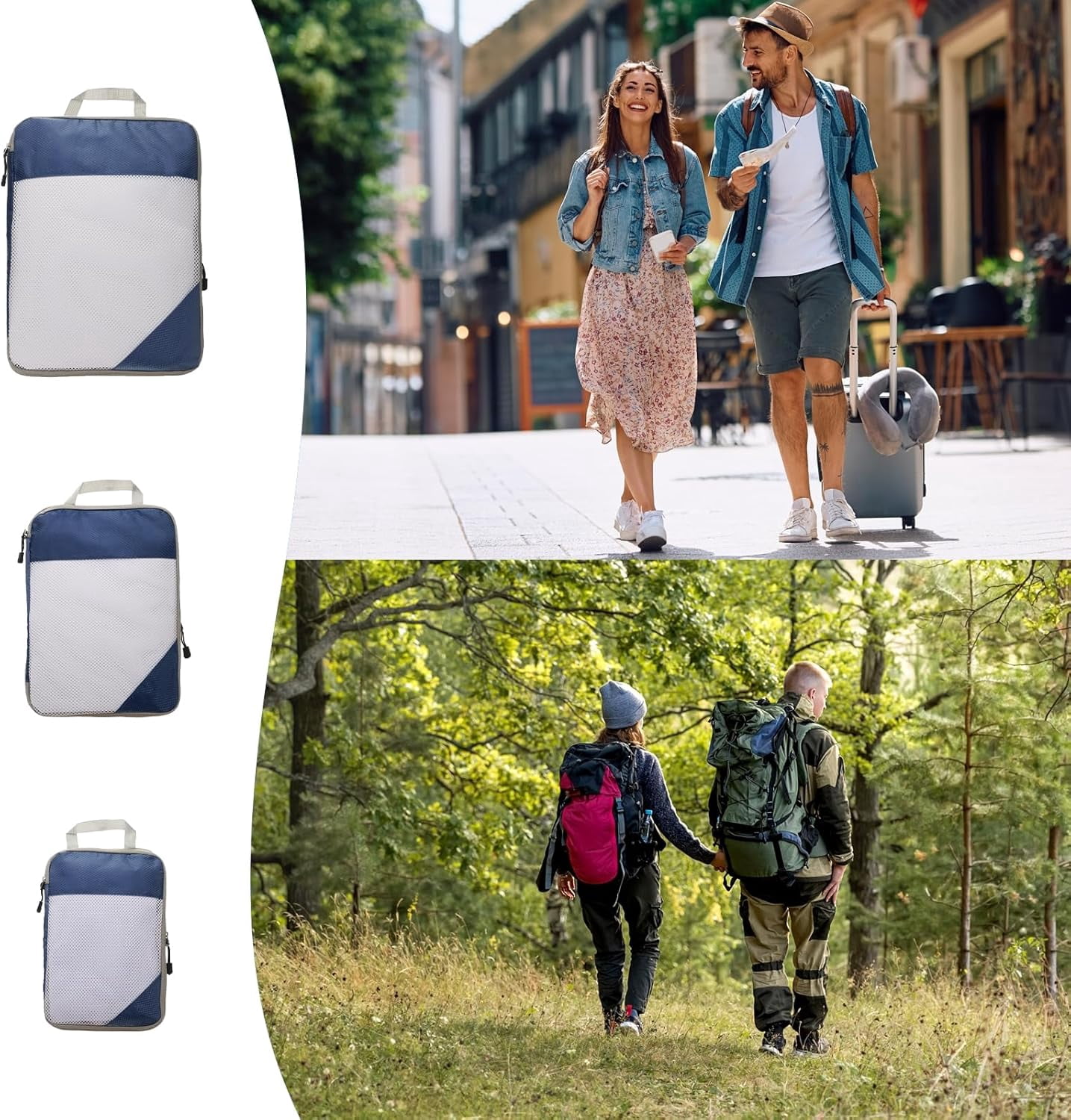 XiHAMA 3pcs Compression Packing Cube for Suitcases Lightweight Luggage Organizers Bag Travel Essentials Compression Bags for Carry on Suitcases