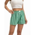 thumbnail image 5 of Women Striped Shorts High Elastic Waist Casual Summer Pajama Bottoms Cute Lounge Short with Pockets, 5 of 6