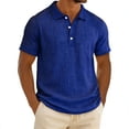 thumbnail image 2 of Qiyinn Mens Knit Polo Shirts Casual Short Sleeve 2 Button Textured Summer Vacation Shirts Lightweight Golf Polo T, 2 of 8