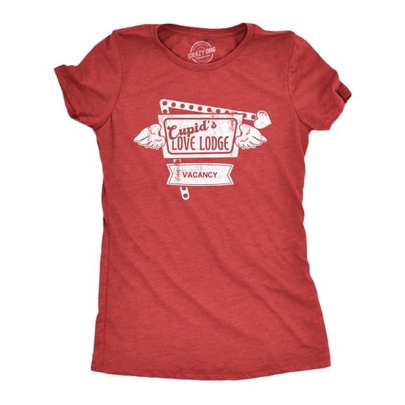 Womens Cupids Love Lodge T Shirt Funny Valentines Day Tee for Women Womens Graphic Tees