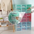 thumbnail image 4 of Shoes Box Transparent Drawer Case Plastic Shoe Boxes Stackable Storage Case Organizer light green, 4 of 9