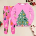 thumbnail image 2 of Ulanda Kids Christmas 2 Piece Outfits Toddler Boys Girls Cotton Xmas Graphic Clothing Set Fall Winter Thermal Pants Set (Pink, 8-9 Years), 2 of 6