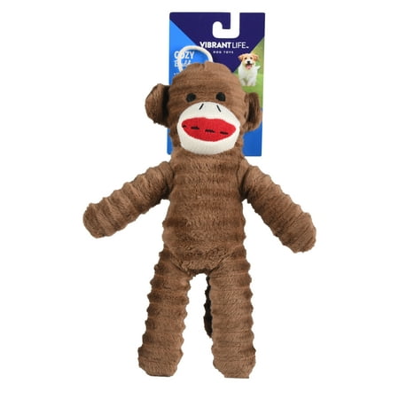 Vibrant Life Cozy Buddy Sock Monkey Dog Toy, Chew Level 1 - Walmart.com