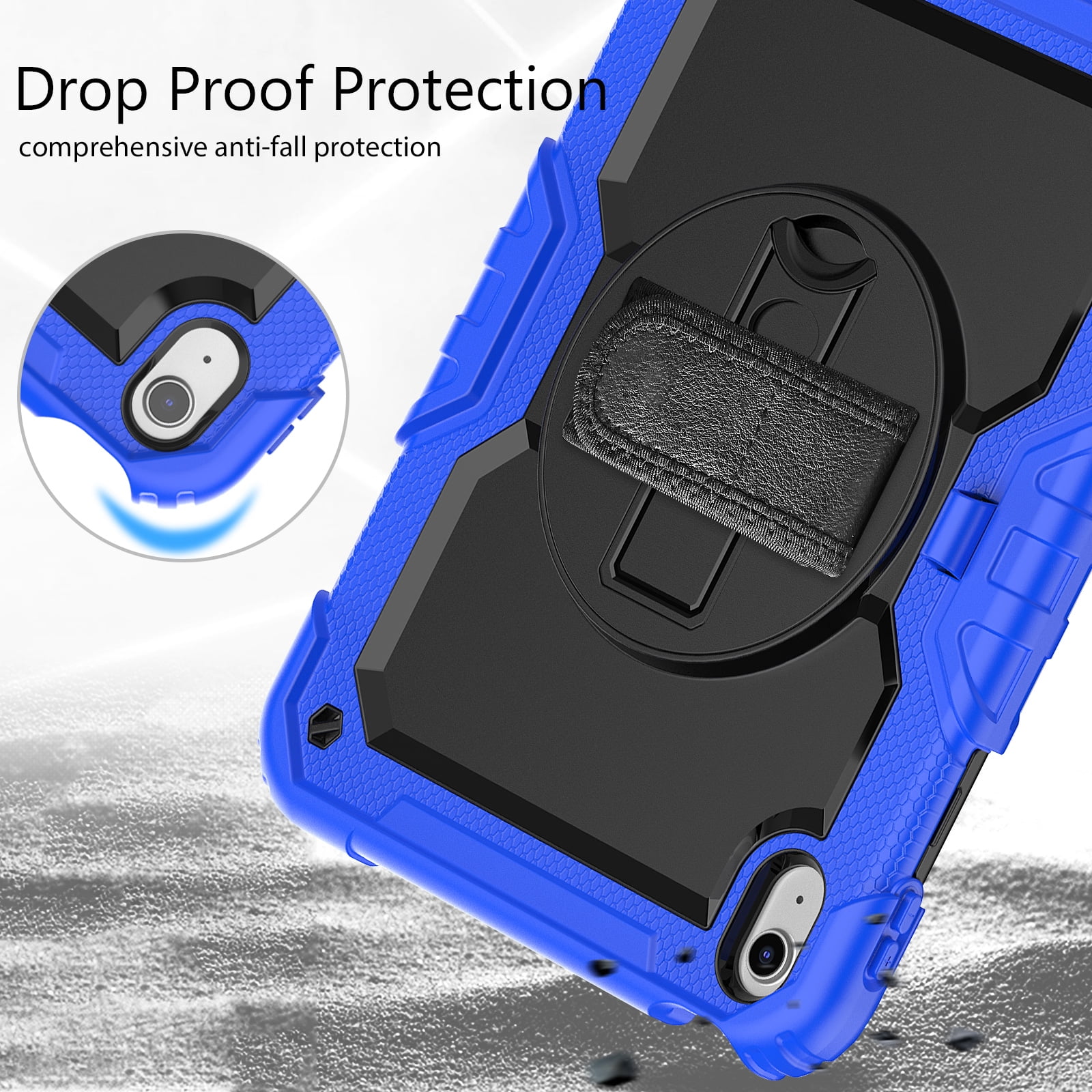 Allytech Shockproof Case for Apple iPad 11th 10th Gen 10.9 " with Build In Screen Protector, Rugged Rotating Stand Shoulder Strap Pencil Holder Bumper Kids Case for Apple iPad 10.9" 2025 2022