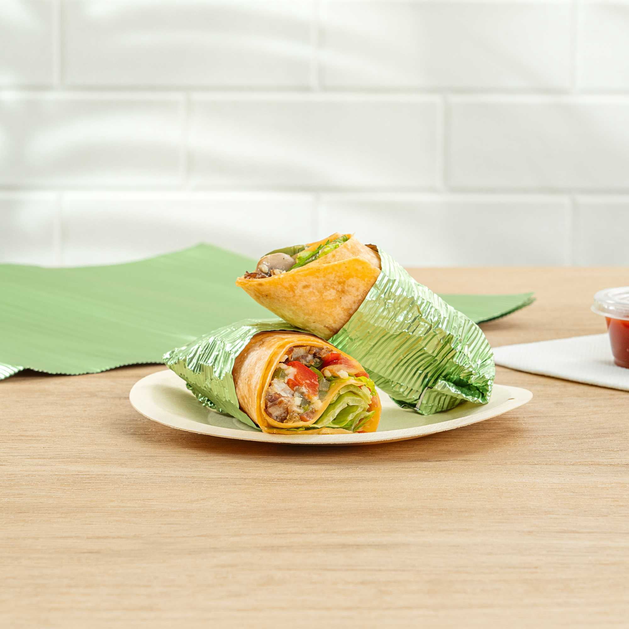 Restaurantware-12" x 12" Rippled Aluminum Foil Food Wrap and Fry Basket Liner: Perfect for Restaurant Take Out, Bakeries, and Food Trucks - Green Foil Sandwich Wraps - 500-CT