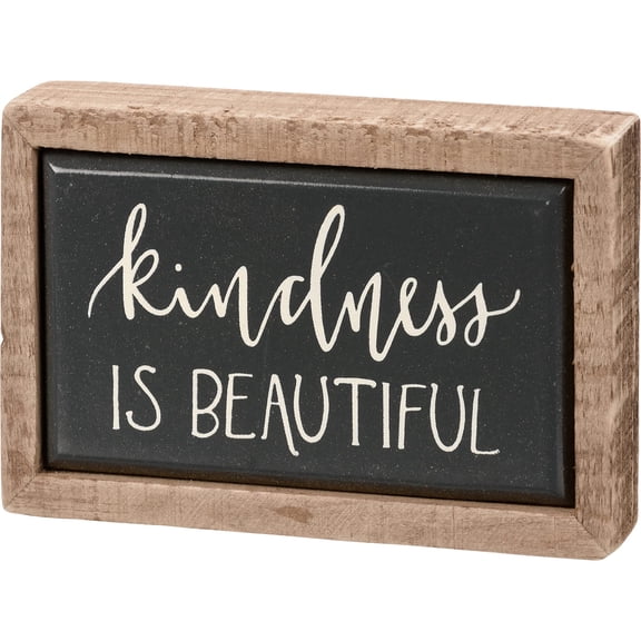 Primitives By Kathy 113337 Kindness is Beautiful Mini Box Sign, 4-inch Length, Wood