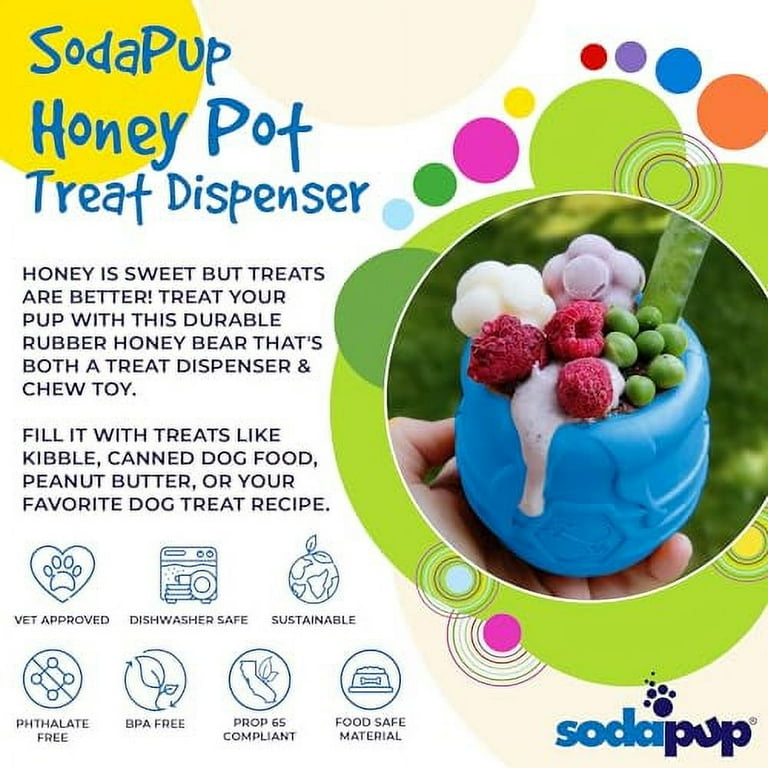 SodaPup Durable PUP-X Honey Pot Rubber eCupTreat Dispenser and