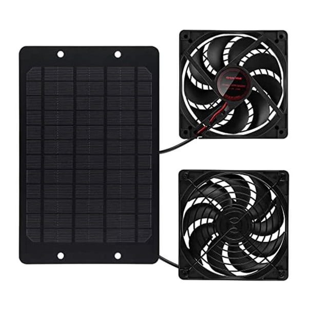 Kit de Ventilador de Panel Solar, Ventilador Solar de 10 W 12 V, Ventilador de Escape PortáTil Impermeable para Exteriores con Cable de 2 M de