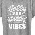 thumbnail image 3 of Instant Message - Holly And Jolly Vibes Christmas - Women's Short Sleeve Graphic T-Shirt, 3 of 6