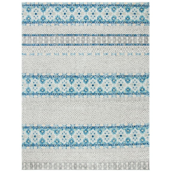 SAFAVIEH Madison Kandace Abstract Area Rug, Grey/Turquoise, 10' x 14'