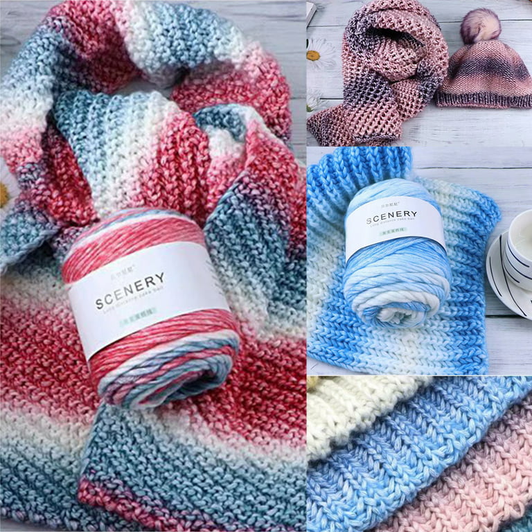 100g Rainbow Gradient Color Cake Yarn Warm Soft Hand Crochet Yarn  Hand-woven Knitting Sweater Scarf Diy Cotton Thread - AliExpress