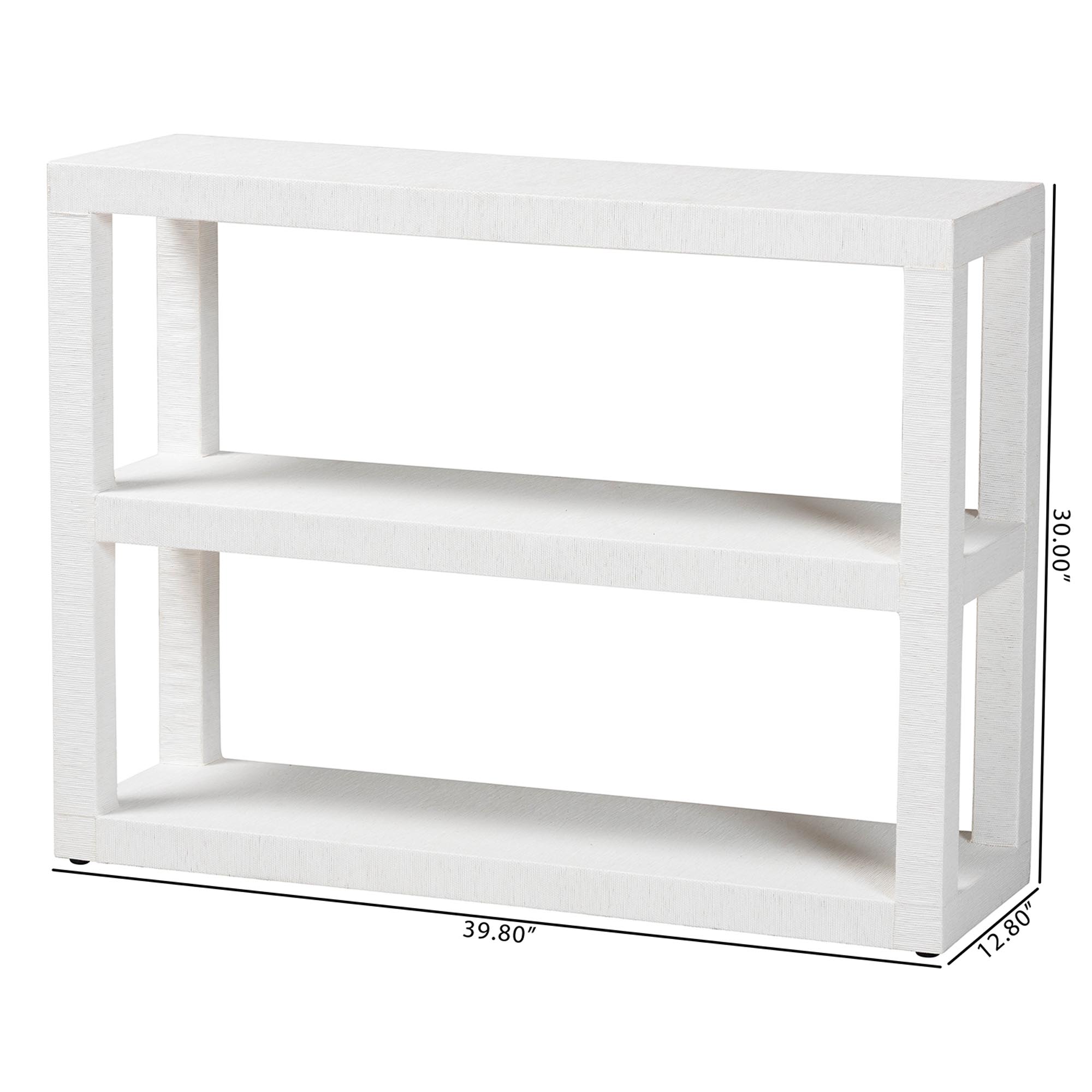 bali & pari Oaklynn Modern Luxe Bookshelf, 3-Tier, White