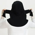 thumbnail image 2 of Pañuelo de muselina para mujer, chales de colores, pañuelo musulmán elástico para la cabeza, sombrero para el sol transpirable de verano, capucha cálida para invierno Jadeshay  A, 2 of 6