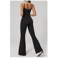 thumbnail image 6 of PISONIC Workout Sets for Women, 2 Piece Seamless Spaghetti Straps Crop Top Matching High Waist Flare Leggings Gym Yoga Outfits, 6 of 8