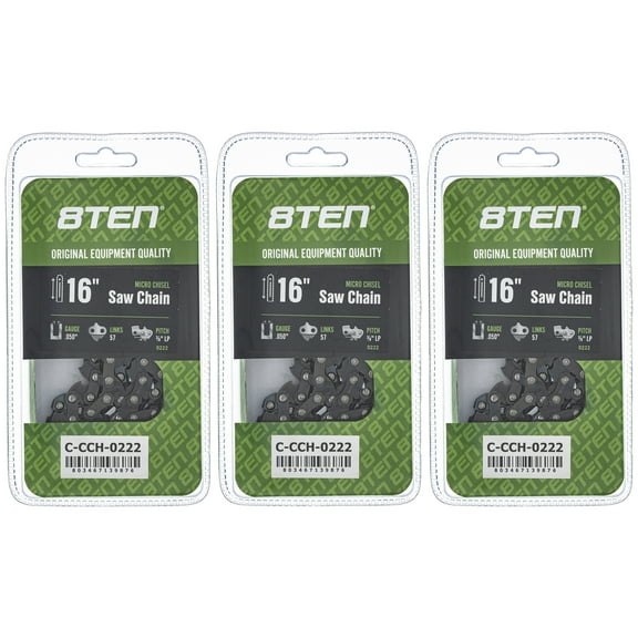 Micro Chisel Chainsaw Chain 16 inch .050 3/8 LP 57 DL for Echo Craftsman 3 Pack 810-CCC2444H
