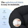 thumbnail image 4 of Leumius 40" Papasan Chair, Ergonomic Wicker Chair with Cloud Thick Density Fabric Cushion, Fluid 360 Degree Swivel for Reading,Living Room, Bedroom,Lounge,Gray Base, Black+Brown, 4 of 10