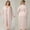Pink, variant on Women's Plus Sized Nightgown and Robe Set Long Sleeves Robes 2 Piece Bathrobe Set V-neck Cami Sleepwear