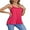 Solid Pink, variant on Womens Flowy Pleated Camisole Built in Bra Adjustable Straps Loose Tank Tops S-3XL