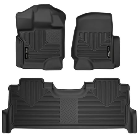 Husky Liners X-act Contour Front & 2nd Seat Floor Liners Fits 2017-19 Ford F-250/F-350 Crew Cab w/ factory storage