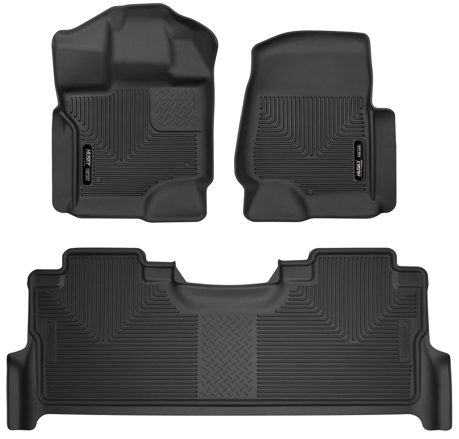Husky Liners Front&2nd Seat Floor Liners Fits 07-13 Silverado/Sierra Extended 
