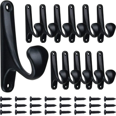 Baiwei Coat Hooks Wall Mounted,12 Hooks for Hanging,Towel Hooks with 24 ...