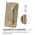thumbnail image 5 of Dteck Case For Samsung Galaxy A51 5G (6.5 inches),Magnetic Bling Glitter Leather Wallet Case ,With Strap Card Holder Zipper Kickstand Cover,Gold, 5 of 5