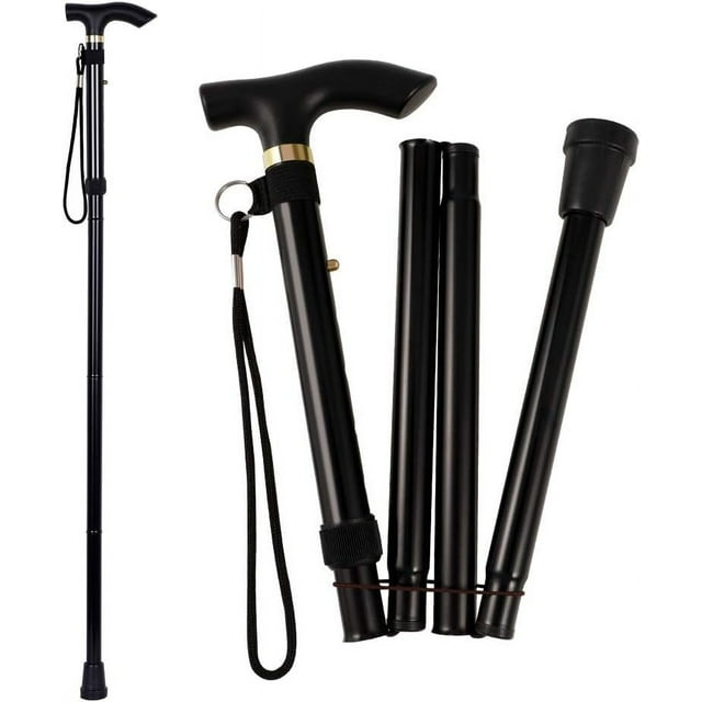 Canne de Randonnée Réglable en Hauteur, Légère avec Sangle de Main - Parfaite pour la Marche et l'Escalade Bâton de Marche Pliable Unisexe