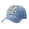 thumbnail image 2 of Washed Cotton Baseball Cap with IDK IDC & IDGAF print,Adjustable Vintage Distressed Dad Hat,Curved Brim Casual Trucker Cap for Daily Wear Outdoor Weekend Street Outfit for Men Women, 2 of 3