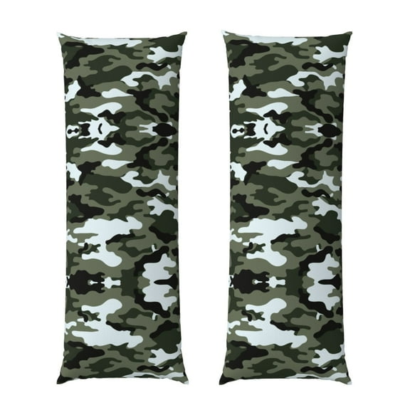 Body Pillow Cover Gray Camouflage Print Long Pillow Case Protector With Zipper Decorative Soft Large Pillow Cases Covers 20"X54"
