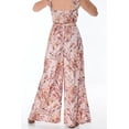 thumbnail image 3 of Wide Leg Ladies Pants in Tropical Palm Print with Belt, 3 of 4