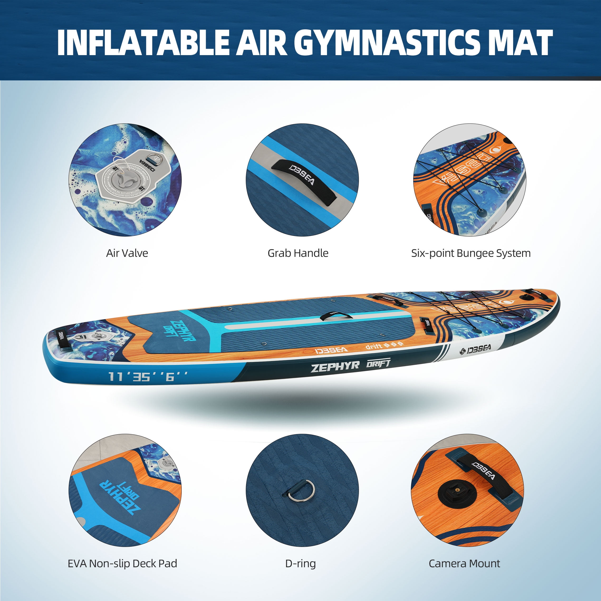 Genreen 11ft Inflatable Paddle Board & Fishing Stand up Paddle Board with Full SUP Accessories