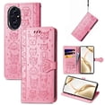 thumbnail image 1 of Funda Cartera FOXDOCK para Honor 200 Pro , Flip PU con Relieve de Gatos y Perros, Tarjetero y Soporte, 1 of 6