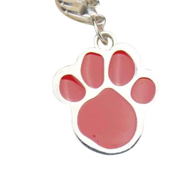 Methold Collar con etiqueta de perro con estampado de pata, colgante de huella, cadena, joyería de animales para Gato y mascota Suministros para perros Rojo