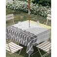 thumbnail image 2 of Outdoor Tablecloth with Umbrella Hole and Zipper Herringbone Pattern Square Tablecloths 54x54 Inch Waterproof Table Cloths Vintage Yellow Ombre Grey Patio Table Cover for Picnic BBQS Party, 2 of 7