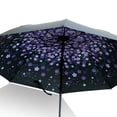thumbnail image 3 of Paraguas plegables a prueba de viento para mujeres, niñas, hombres, sombrilla UV, sombrilla para lluvia, sombrilla con pegamento negro, a prueba de rayos ultravioleta Eigraketly JJ15116-05B, 3 of 3