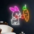 thumbnail image 2 of Handmadetneonsign Rabbit Boxing Carrot Neon Sign, Rabbit Boxer Carrot Led Sign, Happy Easter Neon, 2 of 5