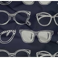 thumbnail image 4 of oneOone Popeline de Coton Sergé Tissu Bleu Indigo Lunettes Matériel de Robe de Mode Tissu Imprimé Tissu au Mètre 56 Pouces de Large, 4 of 4
