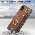 thumbnail image 4 of Wallet Case Compatible with Samsung Galaxy A04e with Card Holder, 360° Rotation Finger Ring Stand PU Leather Cover Drop Protection with Magnetic Snap Case Cover for Galaxy A04e - Brown, 4 of 8