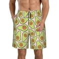 thumbnail image 2 of Uemuo Cute Avocado Pattern Men's Swim Trunks Hawaiian Beach Bathing Suit Swimsuits Beach Quick-Dry Shorts with Pockets-Medium, 2 of 9