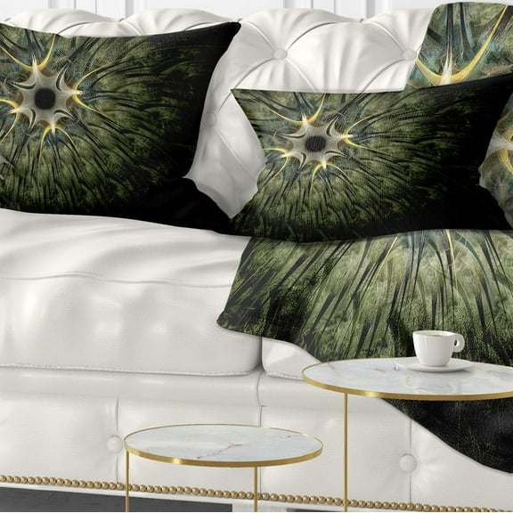 Designart Large Symmetrical Fractal Flower Design - Floral Throw Pillow - 12x20