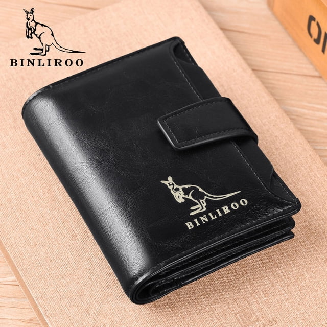Cartera de cuero vintage, cartera de cuero de PU para hombre, cartera sin desmagnetización, cartera de cuero vintage para hombre, diseño elevado