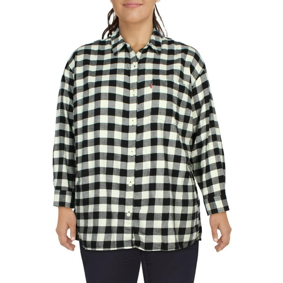 Levis Trendy Plus Size Davy Cotton Flannel Shirt Meadow Mist 1X