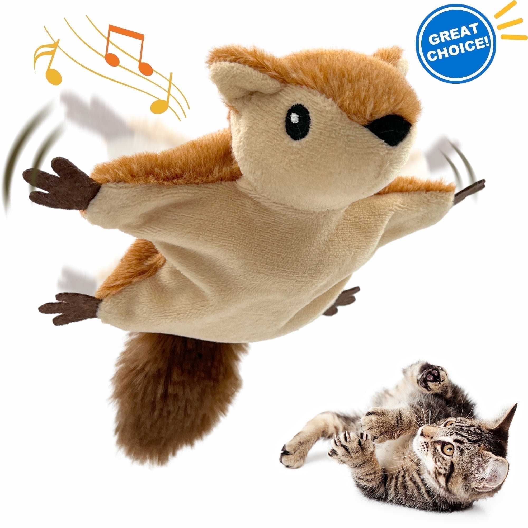 EVNELE Interactive Flapping Squirrel Cat Toy photo 1
