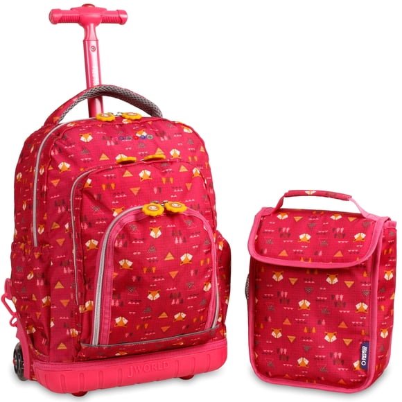 Mochila enrollable J World Lollipop para 16 niños con bolsa de almuerzo Fox