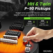 GEARit Electric Guitar Valley Series, Electric Guitar Starter Kit, H-H Pickups with Coil Split w/ Amplifier, Tuner, Gig Bag, and Guitar Strap, Cable, Picks, String