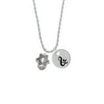 thumbnail image 2 of Delight Jewelry Silvertone Star of David Spinner Silvertone Script Initial Disc - & - Charm Necklace, 20"+3", 2 of 4